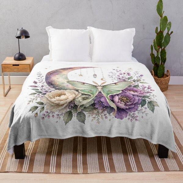 Item preview, Celestial Luna Moth Moon Floral Watercolor designed and sold by PetalGarden.