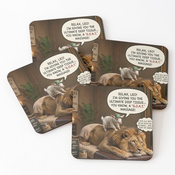 Item preview, Lion and Goat Spa Day Funny Massage Therapy Sticker designed and sold by SoftAuraStudi0.