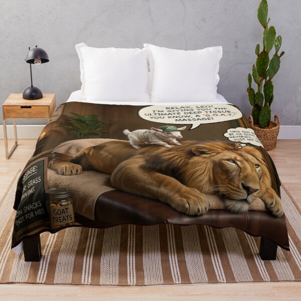 Item preview, Lion and Goat Spa Day Funny Massage Therapy Sticker designed and sold by SoftAuraStudi0.