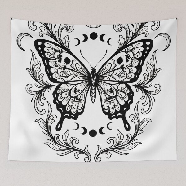 Item preview, Dark feminine butterfly tattoo designed and sold by JOTAMIKE.