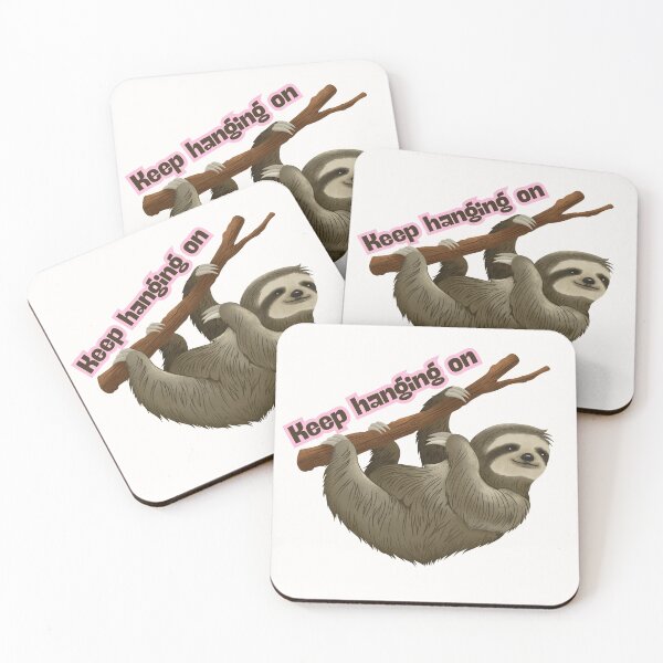 Item preview, Keep Hanging On Cute Sloth Motivational Quote Pun designed and sold by Rhodes Shop.