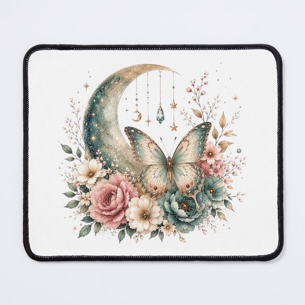 Item preview, Celestial Butterfly Moon Floral Watercolor designed and sold by PetalGarden.