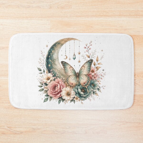 Item preview, Celestial Butterfly Moon Floral Watercolor designed and sold by PetalGarden.