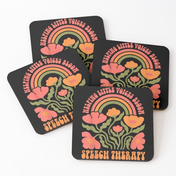 Item preview, Helping Little Voices Bloom Speech Therapy Retro Rainbow Flower Graphic designed and sold by MariCanal.