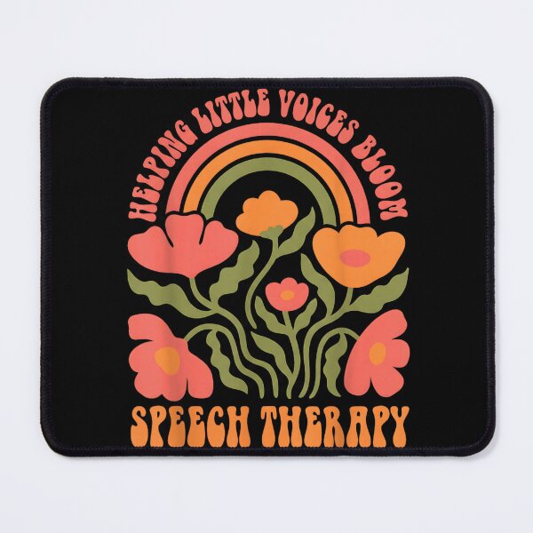 Item preview, Helping Little Voices Bloom Speech Therapy Retro Rainbow Flower Graphic designed and sold by MariCanal.
