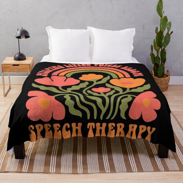 Item preview, Helping Little Voices Bloom Speech Therapy Retro Rainbow Flower Graphic designed and sold by MariCanal.