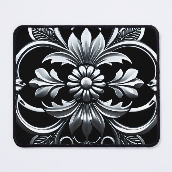 Item preview, High-Contrast Gothic Embossed Floral Metal Emblem Design designed and sold by CuteSlothWorld.