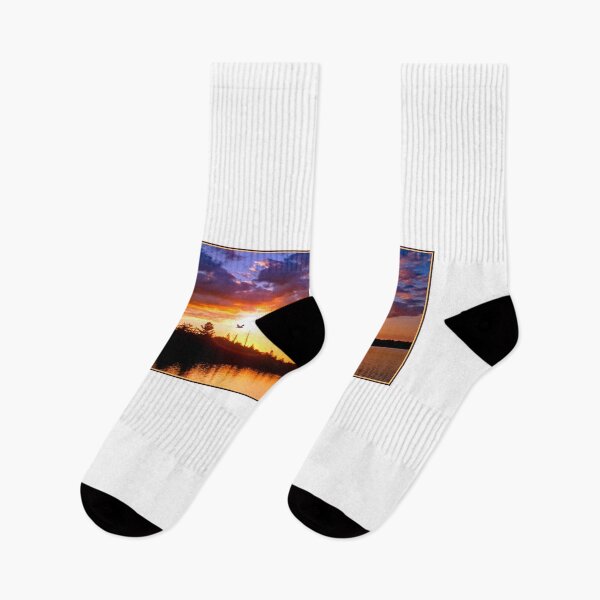 Item preview, Pocono Mountains, Lake Sunset, Hawk Silhouette, Pennsylvania designed and sold by AMacGPhilly.