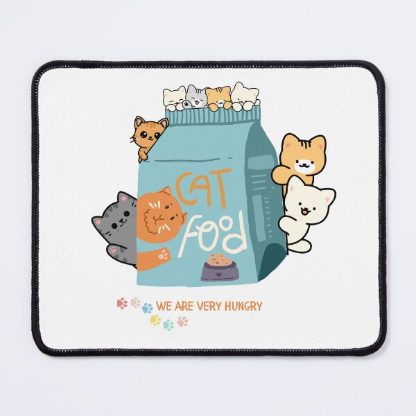Item preview, Cute Cats We Are Very Hungry Kawaii Kitten Cat Food designed and sold by ArcheVectors.