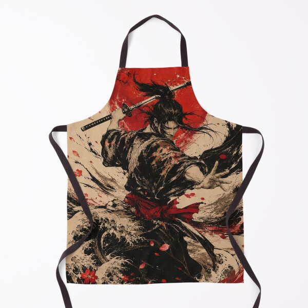 Item preview, Crimson Samurai Under the Rising Sun Japanese Ink Poster designed and sold by DrizzyV.