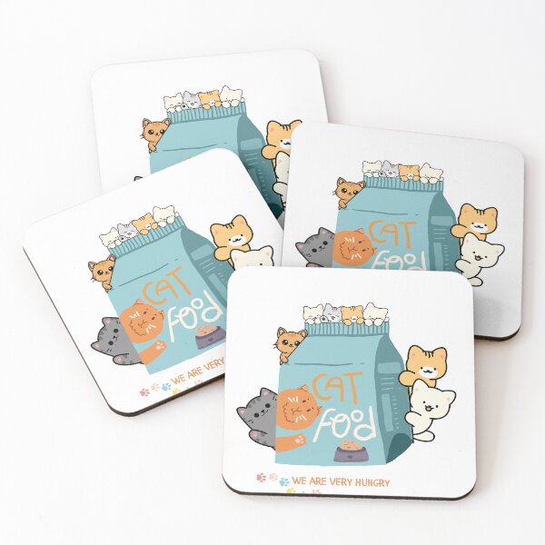 Item preview, Cute Cats We Are Very Hungry Kawaii Kitten Cat Food designed and sold by ArcheVectors.