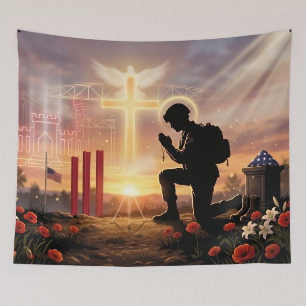 Item preview, US Army Engineer Catholic Memorial Tribute designed and sold by Omni Craft .