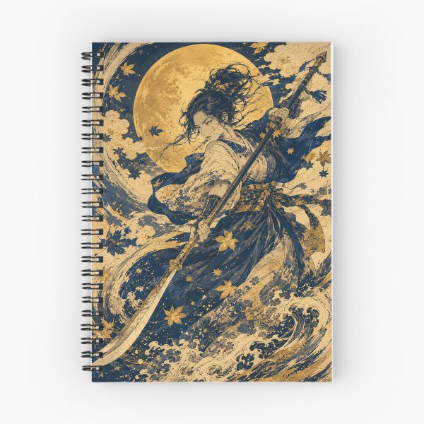 Item preview, Golden Moon Ronin Warrior Japanese Ukiyo-e Poster designed and sold by DrizzyV.