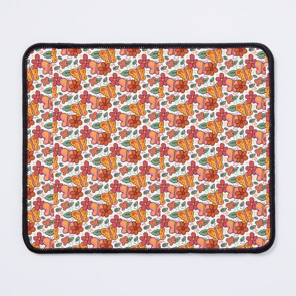 Item preview, Retro Butterfly & Floral Garden Pattern – Groovy Pink Orange Boho Repeat Design designed and sold by DERA RAY.
