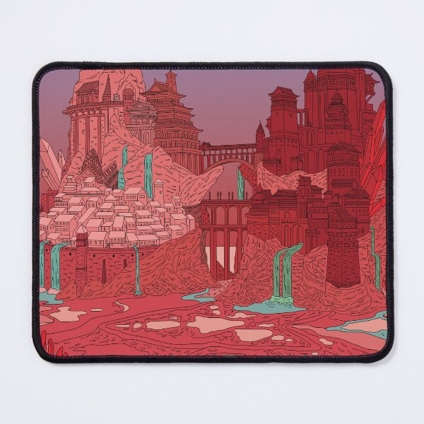 Item preview, Crimson Crystal Castle - Mystical Ghibli Inspired Fantasy Art designed and sold by AliAltinelArt.