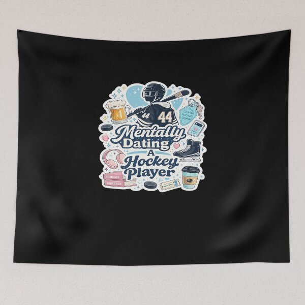Item preview, Mentally Dating A Hockey Player Cute Retro Hockey Romance Sticker designed and sold by Artbysarmina.