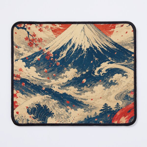 Item preview, Mount Fuji Rising Sun Japanese Wave Poster designed and sold by DrizzyV.