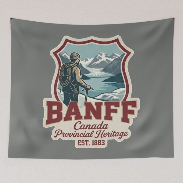 Item preview, Banff Canada Provincial Heritage - Vintage Academic Mountain Crest designed and sold by The True American.