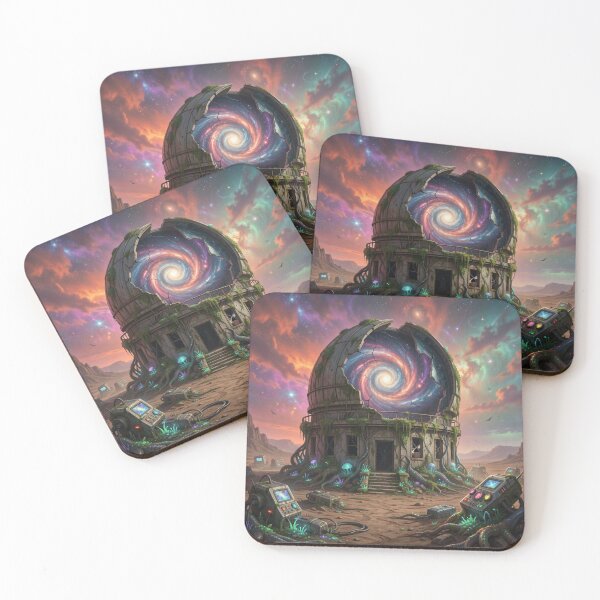 Item preview, Galactic Observatory Ruins with futuristic energy and cosmic light in a surreal landscape designed and sold by FotoworldEdel.