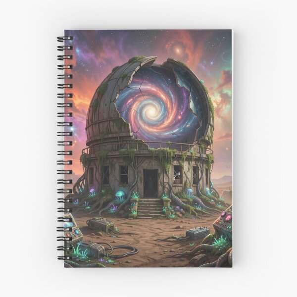 Item preview, Galactic Observatory Ruins with futuristic energy and cosmic light in a surreal landscape designed and sold by FotoworldEdel.