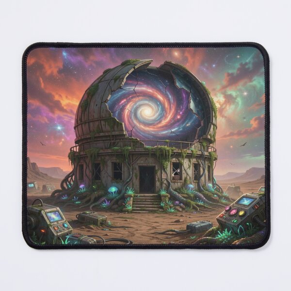 Item preview, Galactic Observatory Ruins with futuristic energy and cosmic light in a surreal landscape designed and sold by FotoworldEdel.