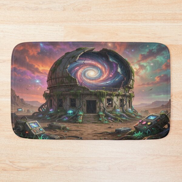 Item preview, Galactic Observatory Ruins with futuristic energy and cosmic light in a surreal landscape designed and sold by FotoworldEdel.