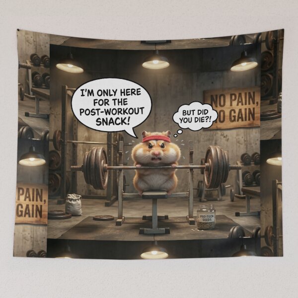 Item preview, Funny Hamster Gym Workout Heavy Lifting Sticker designed and sold by SoftAuraStudi0.