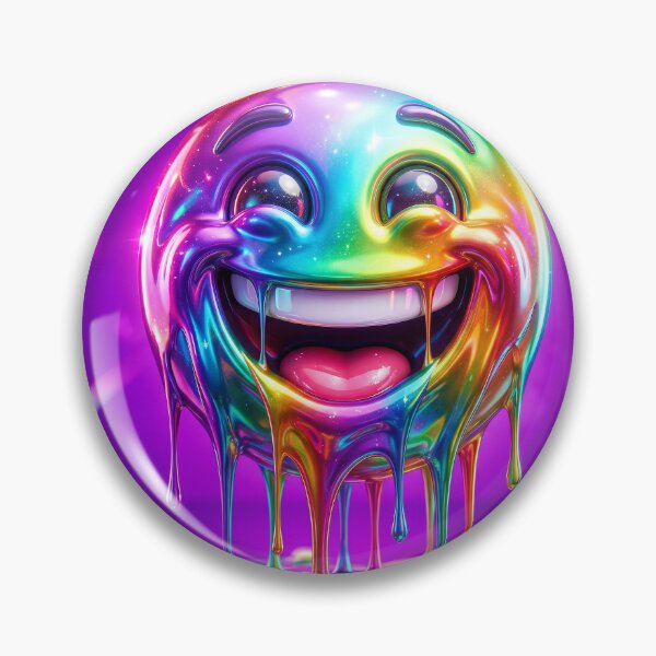 Item preview, Melting Rainbow Emoji Dripping Neon Smile Art designed and sold by AgnesB77.