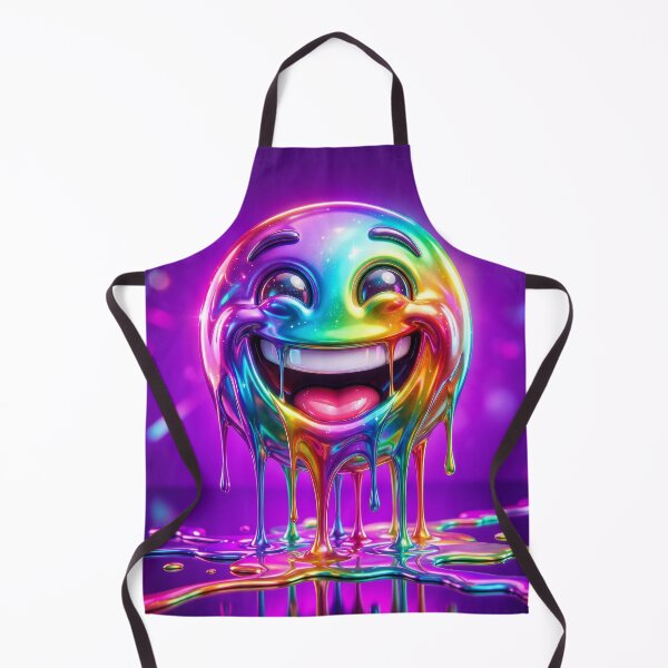 Item preview, Melting Rainbow Emoji Dripping Neon Smile Art designed and sold by AgnesB77.