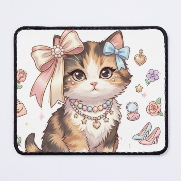 Item preview, Cute Coquette Calico Cat With Bows And Pearls?? designed and sold by Sanaaouissrane.
