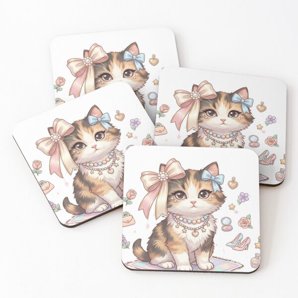 Item preview, Cute Coquette Calico Cat With Bows And Pearls?? designed and sold by Sanaaouissrane.