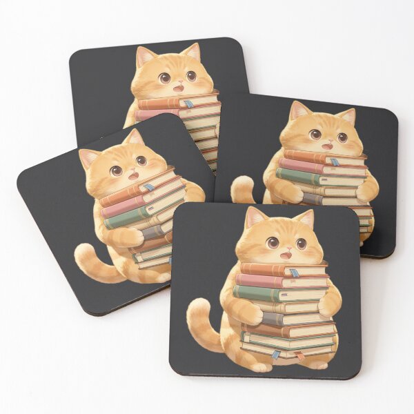 Item preview, Overwhelmed Bookish Cat Stack TBR designed and sold by Moody Vibes Studio.