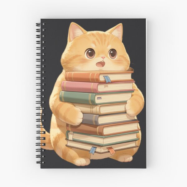Item preview, Overwhelmed Bookish Cat Stack TBR designed and sold by Moody Vibes Studio.