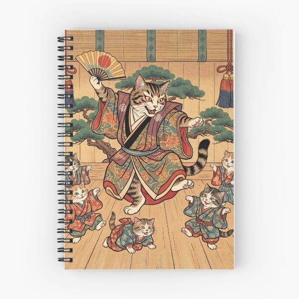 Item preview, Cat Kabuki Master Teaching Kittens — Neko Kabuki Keiko Zu | Japanese Ukiyo-e Cat Art designed and sold by Ukiyo Neko Hyakkei - Cats of the Floating World-.