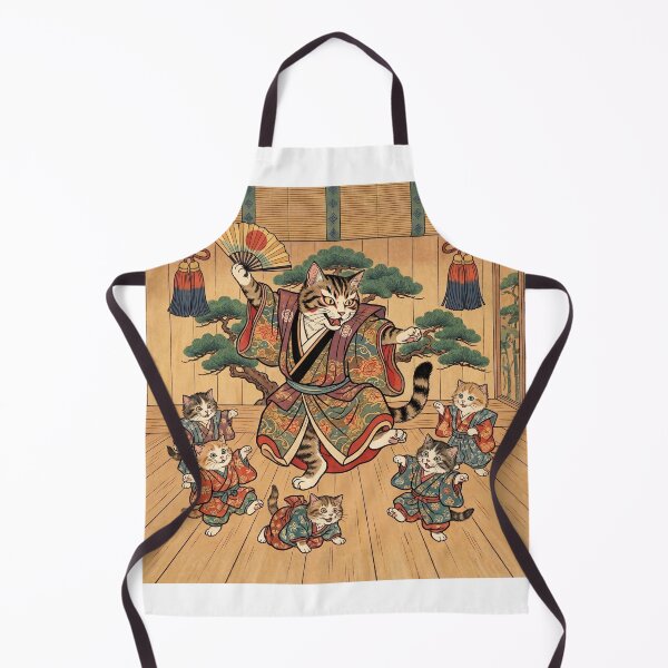 Item preview, Cat Kabuki Master Teaching Kittens — Neko Kabuki Keiko Zu | Japanese Ukiyo-e Cat Art designed and sold by Ukiyo Neko Hyakkei - Cats of the Floating World-.