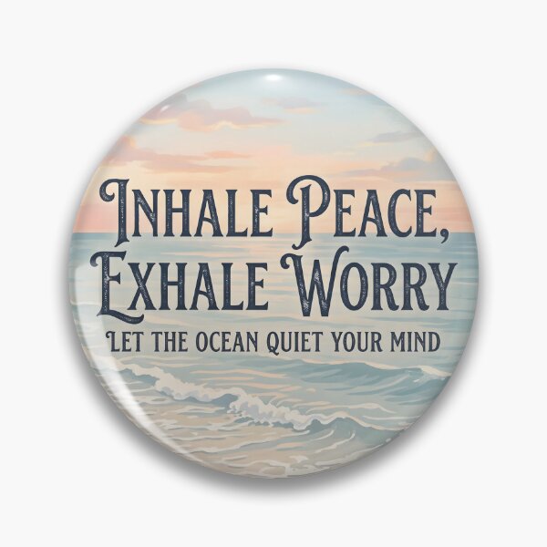 Item preview, Inhale Peace, Exhale Worry – Ocean Therapy Poster Design designed and sold by Sea Gem.