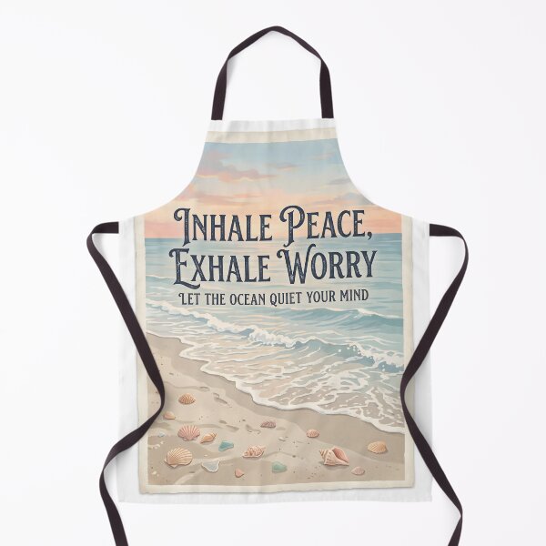 Item preview, Inhale Peace, Exhale Worry – Ocean Therapy Poster Design designed and sold by Sea Gem.