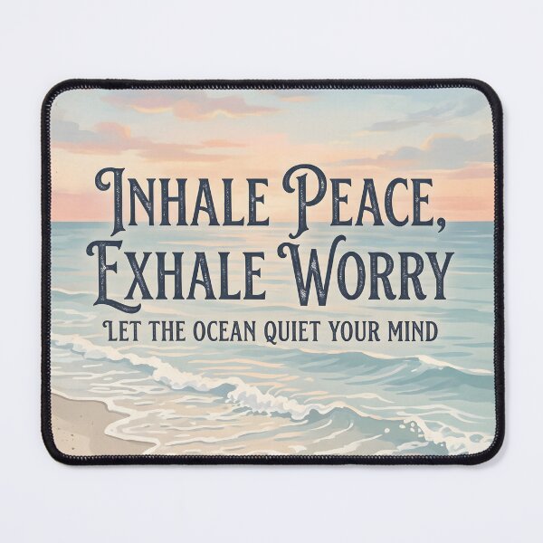 Item preview, Inhale Peace, Exhale Worry – Ocean Therapy Poster Design designed and sold by Sea Gem.