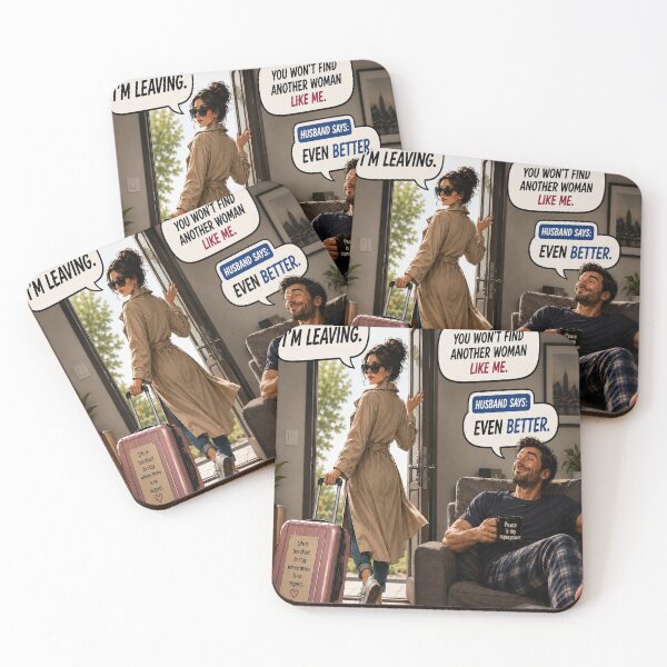 Item preview, Wife Leaving Husband Funny Marriage Humor Art designed and sold by riki2365.