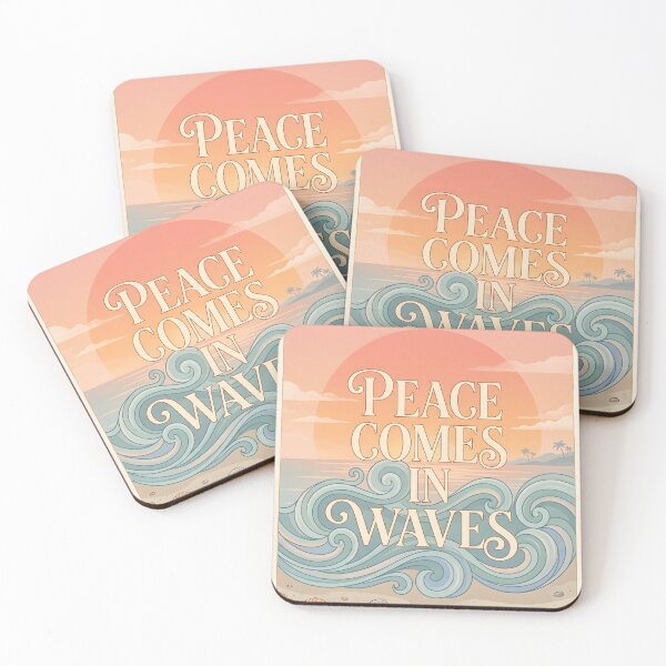 Item preview, Peace Comes in Waves – Ocean Therapy Poster Design designed and sold by Sea Gem.