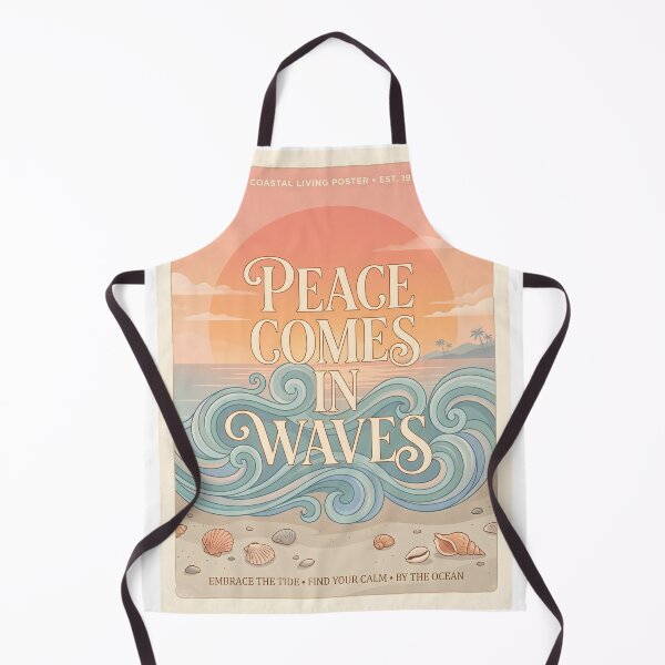 Item preview, Peace Comes in Waves – Ocean Therapy Poster Design designed and sold by Sea Gem.