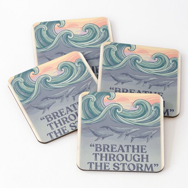 Item preview, Breathe Through the Storm – Ocean Therapy Poster Design designed and sold by Sea Gem.