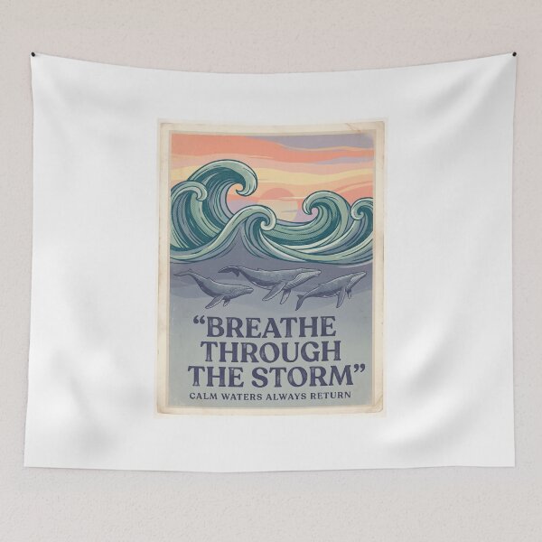Item preview, Breathe Through the Storm – Ocean Therapy Poster Design designed and sold by Sea Gem.