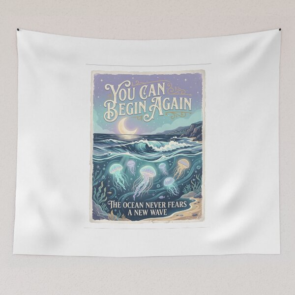 Item preview, You Can Begin Again – Ocean Therapy Poster Design designed and sold by Sea Gem.
