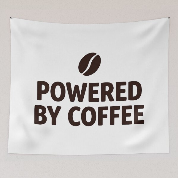 Item preview, Funny Coffee Art – Powered by Coffee Minimal Design for Coffee Lovers designed and sold by Mihalystudio.