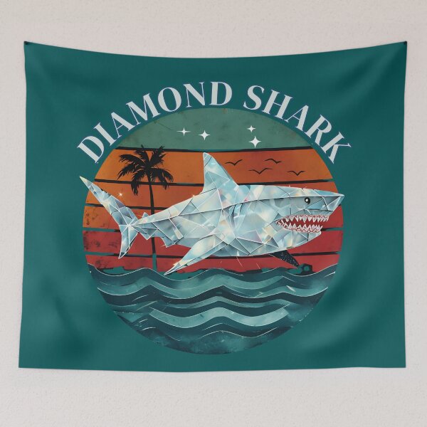 Item preview, Diamond Shark Retro Beach Sunset Geometric designed and sold by EchoPrint Co..