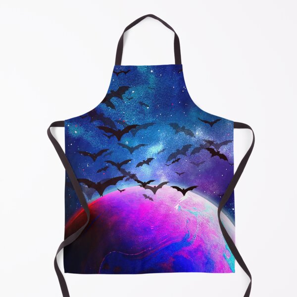 Item preview, surreal cosmic planet with flying bats galaxy designed and sold by FahdSpaceArt.