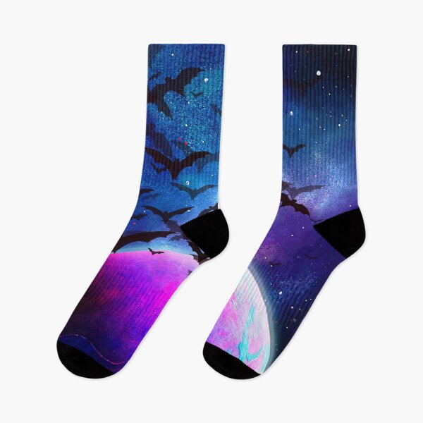 Item preview, surreal cosmic planet with flying bats galaxy designed and sold by FahdSpaceArt.