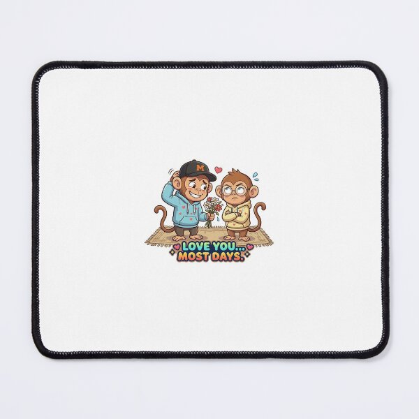 Item preview, Love You Most Days Monkey Sticker | Funny Couple Meme Cartoon designed and sold by Newkidshub.