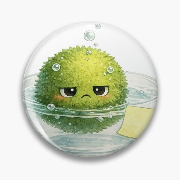 Item preview, Grumpy Marimo Moss Ball in Water Bowl designed and sold by SandiCreative.